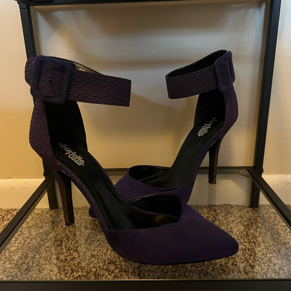 Purple buckle heels from Charlotte Russe